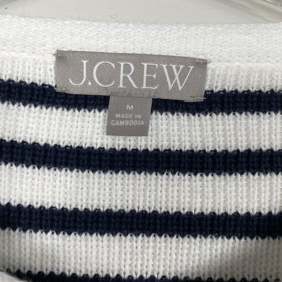 J.Crew Emilie Sweater Lady Jacket Women’s M Navy White Stripe Classic Nautical - Picture 3 of 11